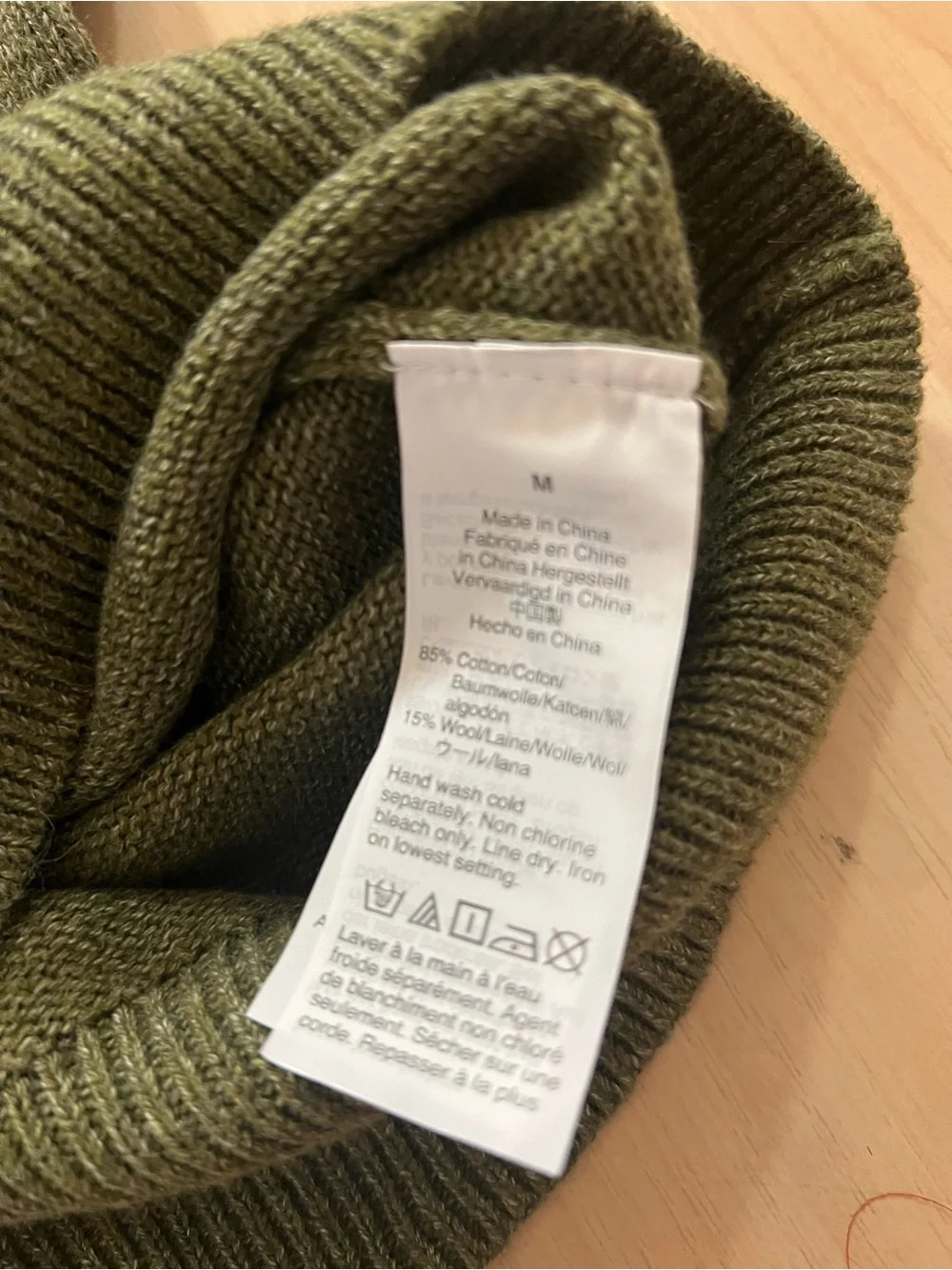 J.Crew Men's Olive Green Crewneck Sweater Size M Cotton Wool Blend Pullover
